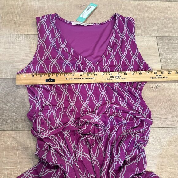 41 HAWTHORN WOMENS PURPLE KASSIDY FAUX WRAP DRESS NEW LARGE - Picture 5 of 9